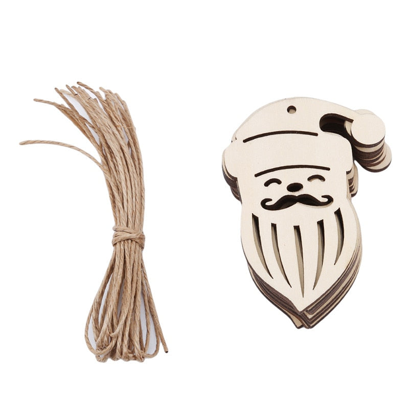 Ensemble de pendentifs en bois pour sapin de Noël 11