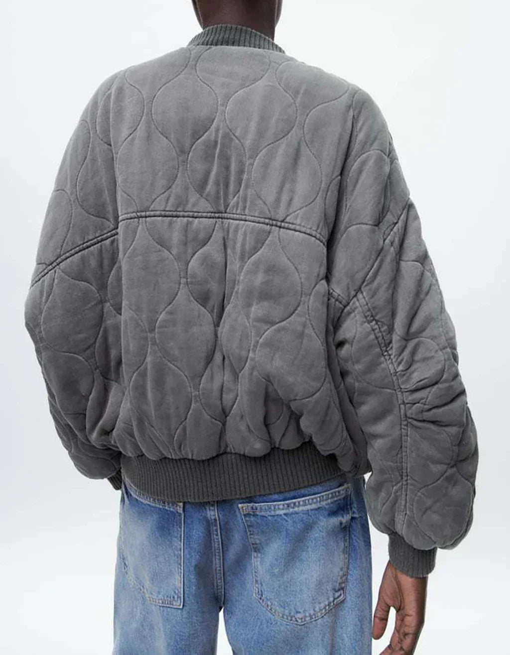 LIESEL | Loose grey bomber jacket for women