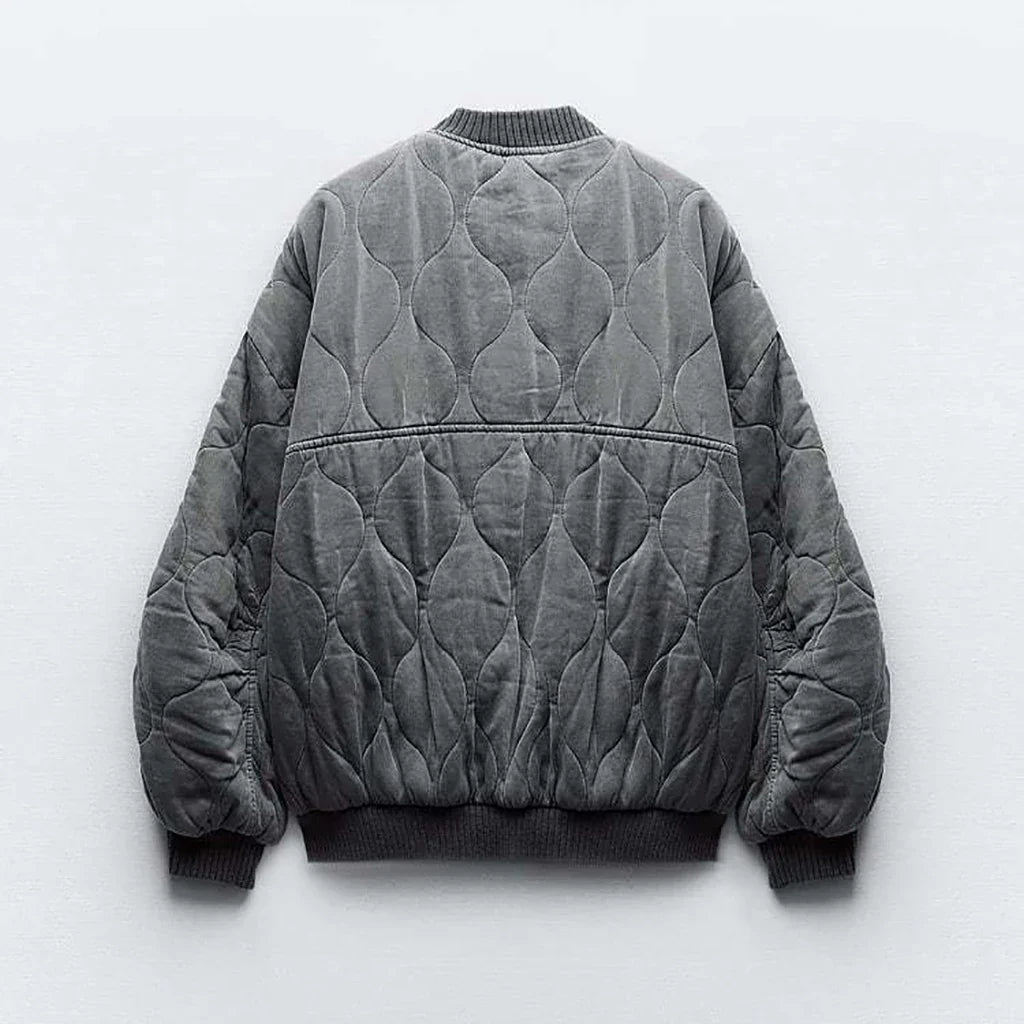 LIESEL | Loose grey bomber jacket for women