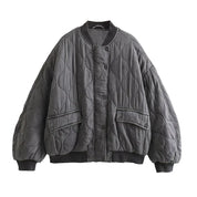 LIESEL | Loose grey bomber jacket for women