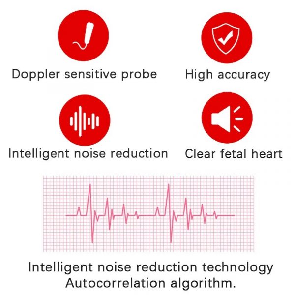 Fetal Doppler cardiaque surveillance de la fréquence de la fréquence cardiaque fœtale de la fréquence de la fréquence cardiaque fœtale 4