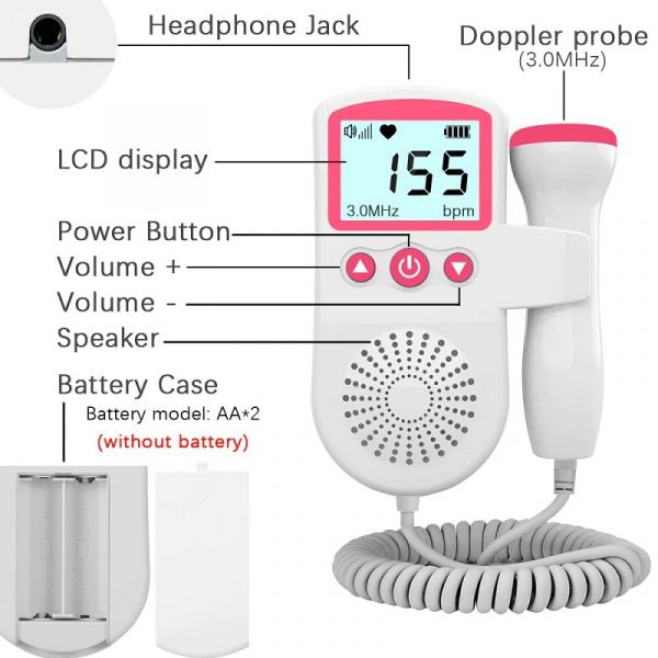 Fetal Doppler cardiaque surveillance de la fréquence de la fréquence cardiaque fœtale de la fréquence de la fréquence cardiaque fœtale 6