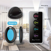 Finder de touche 4 en 1 avec flash LED et localisateur de touche compacte du destinataire à code couleur pour les touches, les télécommandes et plus 2