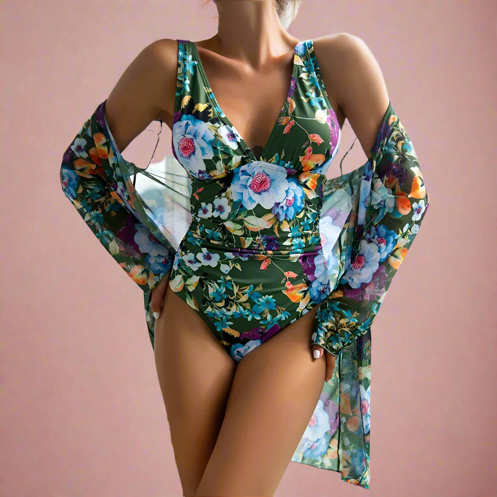 Floral One-Piece Swimsuit for Women - Stylish Summer Swimwear and Bathing Suits 0