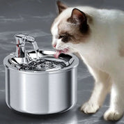 Fontaine à eau pour chat en acier inoxydable avec filtre et capteur 0