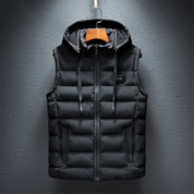 Gilet sans manches à capuche et fermeture éclair pour homme | Chaud 0
