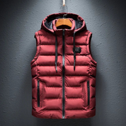 Gilet sans manches à capuche et fermeture éclair pour homme | Chaud 1
