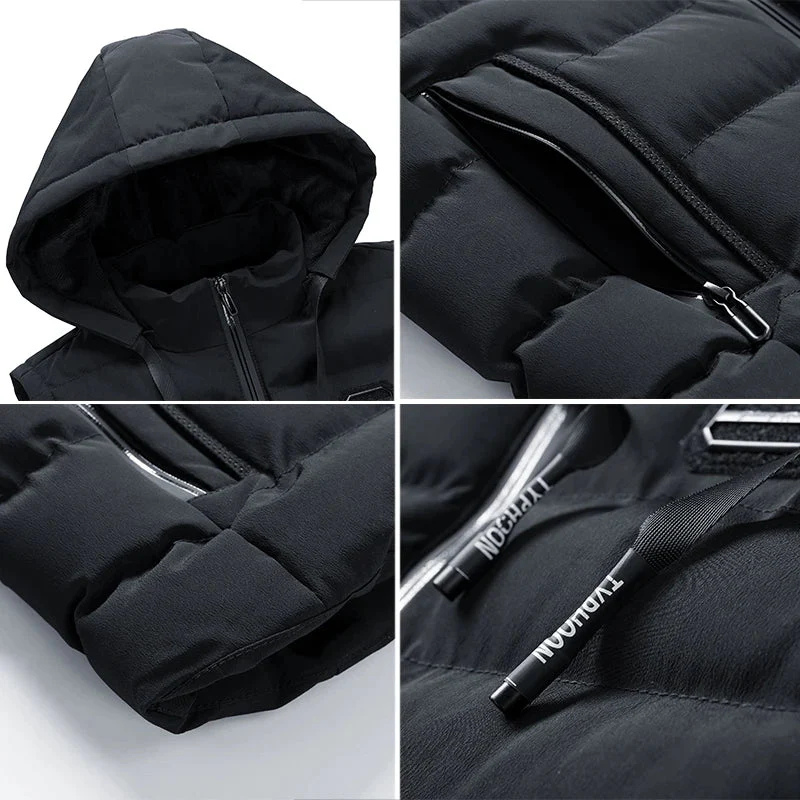 Gilet sans manches à capuche et fermeture éclair pour homme | Chaud 4