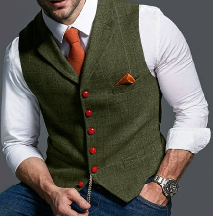 Gilet vintage classique pour homme | Col à revers 3