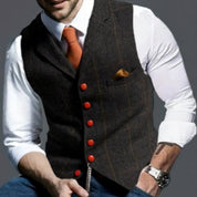 Gilet vintage classique pour homme | Col à revers 6