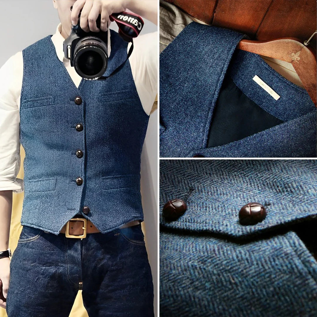 Gilet vintage sans manches pour homme | Patte de boutonnage 1