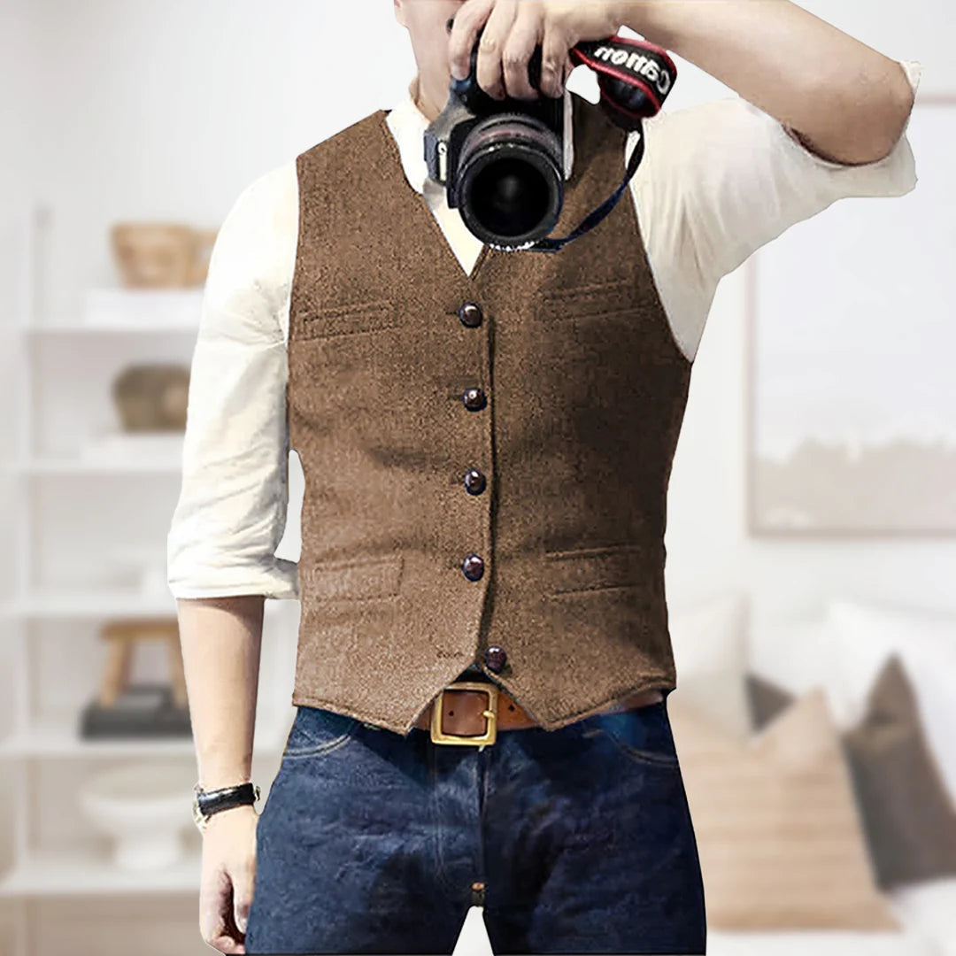 Gilet vintage sans manches pour homme | Patte de boutonnage 4