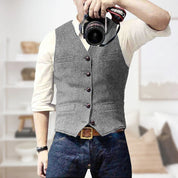 Gilet vintage sans manches pour homme | Patte de boutonnage 5