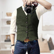 Gilet vintage sans manches pour homme | Patte de boutonnage 8
