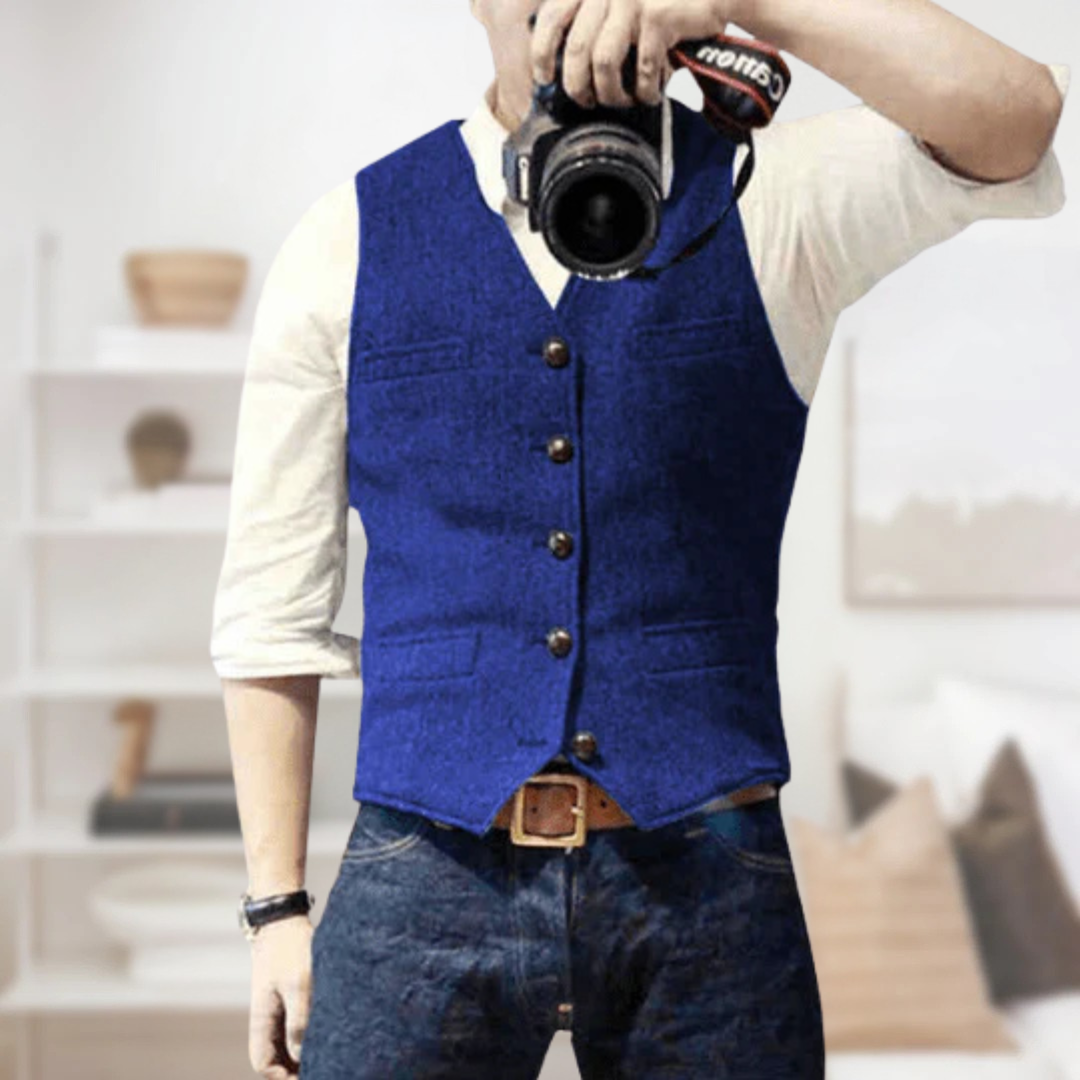 Gilet vintage sans manches pour homme | Patte de boutonnage 9
