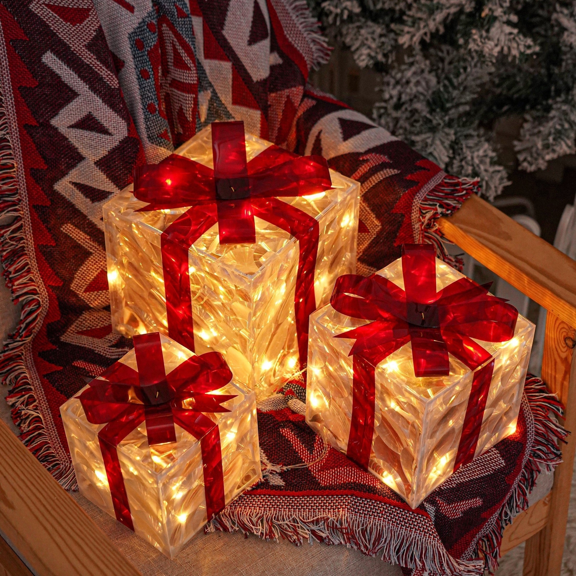 GlowBox – Coffret cadeau LED 3 pièces pour décoration de Noël 0