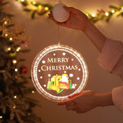 Guirlande lumineuse LED, lampe suspendue, cloche, flocon de neige, orignal, guirlande décorative 3