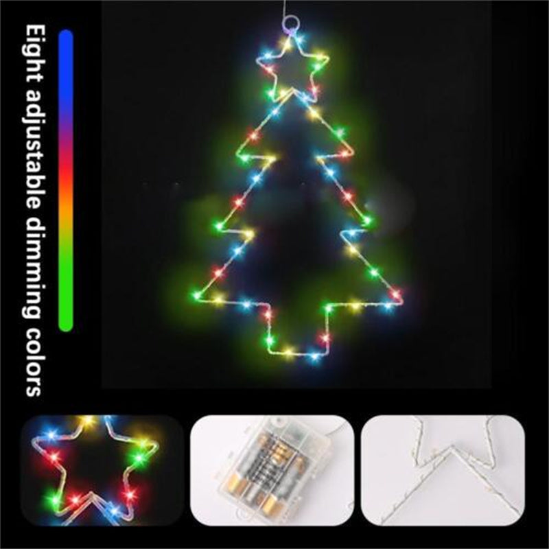 Guirlande lumineuse LED en forme de sapin de Noël en fer forgé, lanterne pour les fêtes, rideau lumineux féerique pour la décoration de la maison et des fêtes 1