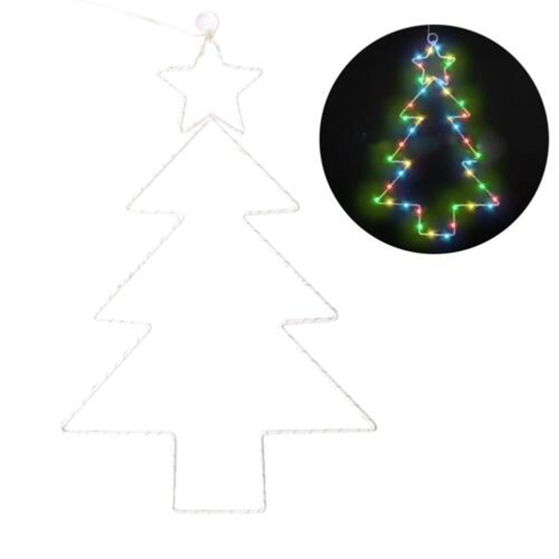 Guirlande lumineuse LED en forme de sapin de Noël en fer forgé, lanterne pour les fêtes, rideau lumineux féerique pour la décoration de la maison et des fêtes 2