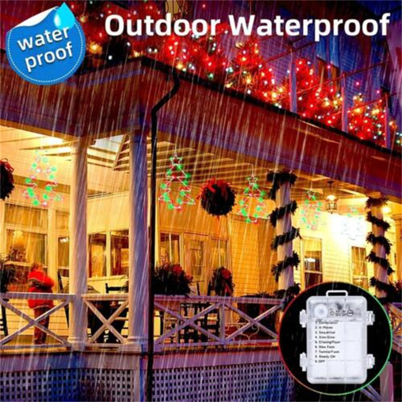 Guirlande lumineuse LED en forme de sapin de Noël en fer forgé, lanterne pour les fêtes, rideau lumineux féerique pour la décoration de la maison et des fêtes 5