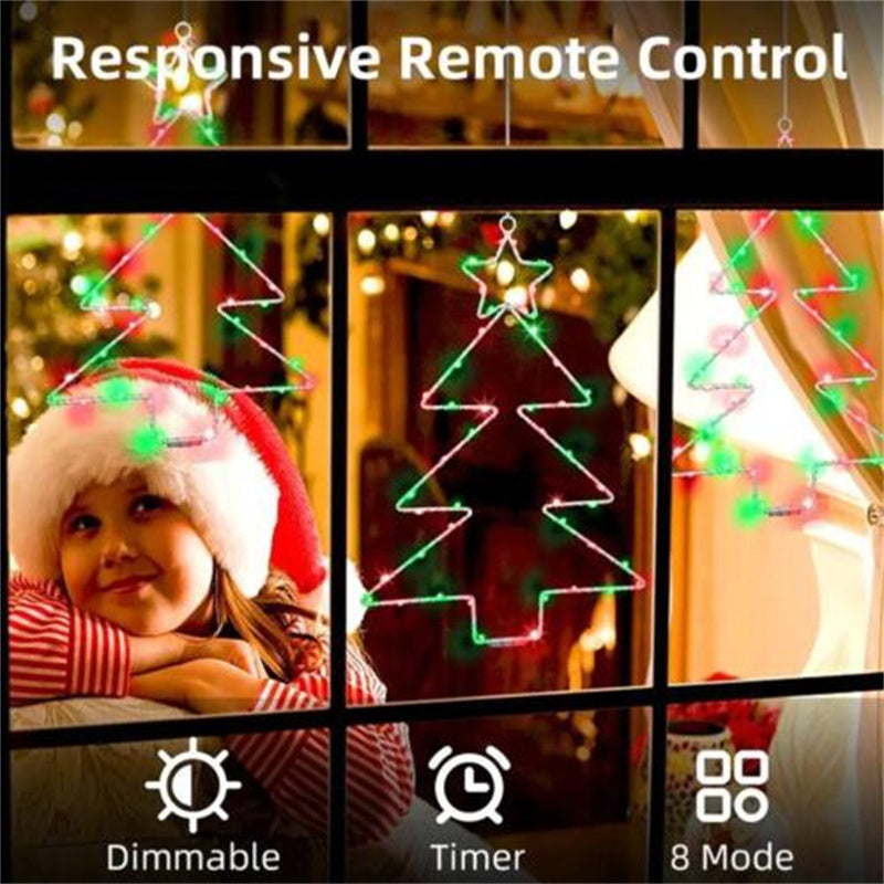 Guirlande lumineuse LED en forme de sapin de Noël en fer forgé, lanterne pour les fêtes, rideau lumineux féerique pour la décoration de la maison et des fêtes 6