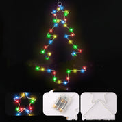 Guirlande lumineuse LED en forme de sapin de Noël en fer forgé, lanterne pour les fêtes, rideau lumineux féerique pour la décoration de la maison et des fêtes 7