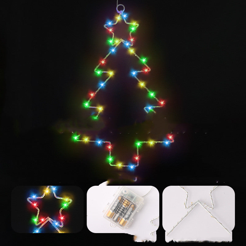Guirlande lumineuse LED en forme de sapin de Noël en fer forgé, lanterne pour les fêtes, rideau lumineux féerique pour la décoration de la maison et des fêtes 7