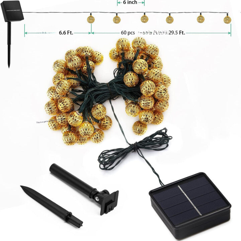 Guirlande lumineuse solaire étanche de style marocain - SunGlow Strings 3