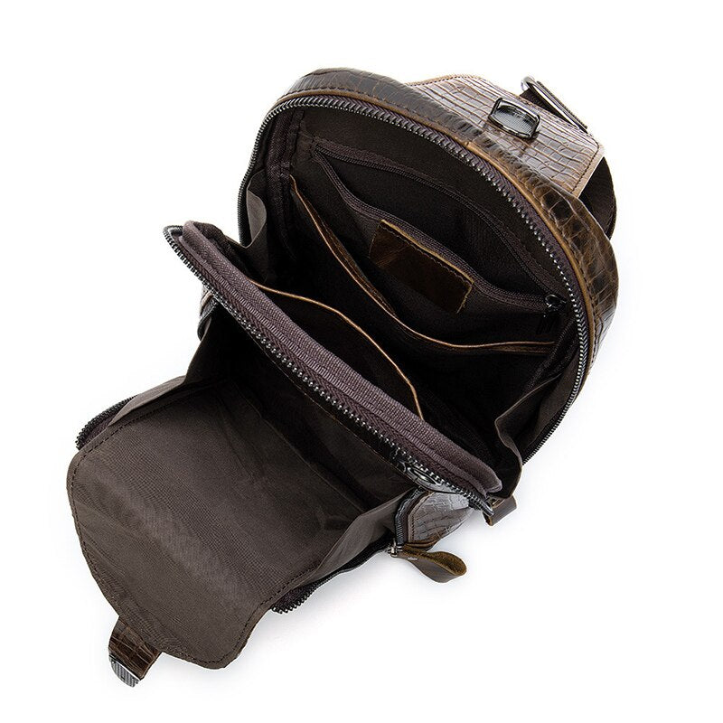 Alligaattorinahkainen olkalaukku Samir matkakäyttöön