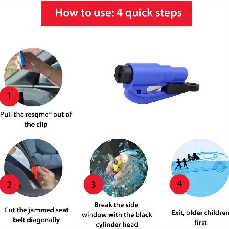 Hammer de sécurité d'urgence compacte avec poignée ergonomique - disjoncteur de fenêtre pour une évasion rapide dans la voiture, disponible en plusieurs couleurs 4