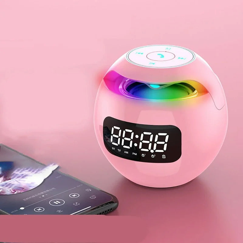 Haut-parleur d'alarme Bluetooth multifonctionnel avec affichage LED et batterie de lumière de nuit colorée -2200 mAh 0