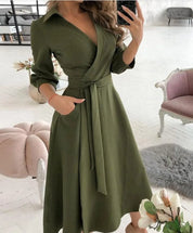 Catherine | Robe Midi Soignée - Style Rafiné pour les Célébrations