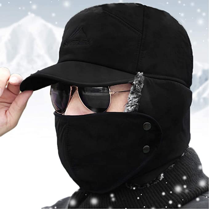 Hise de premier chapeau de neige par temps froid avec des volets d'oreille et bordure 0
