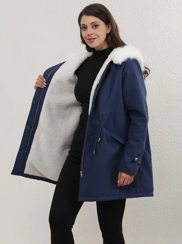 KATH | Elegant padded cotton coat with hood for women