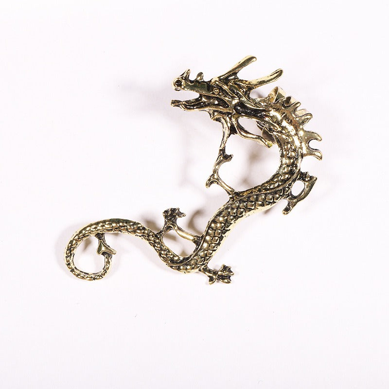 Boucles d'oreilles dragon – Couleur argent, design élégant