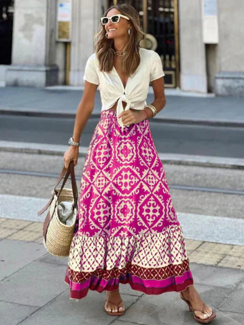 Izzy long summer skirt in retro bohemian style