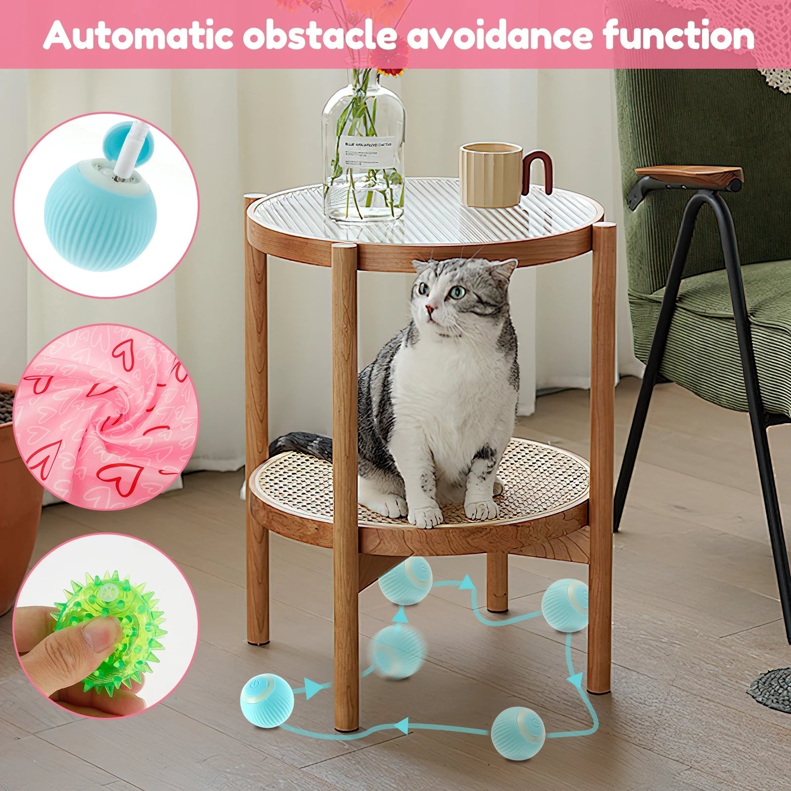 Jouet interactif pour chat avec balle intelligente 1