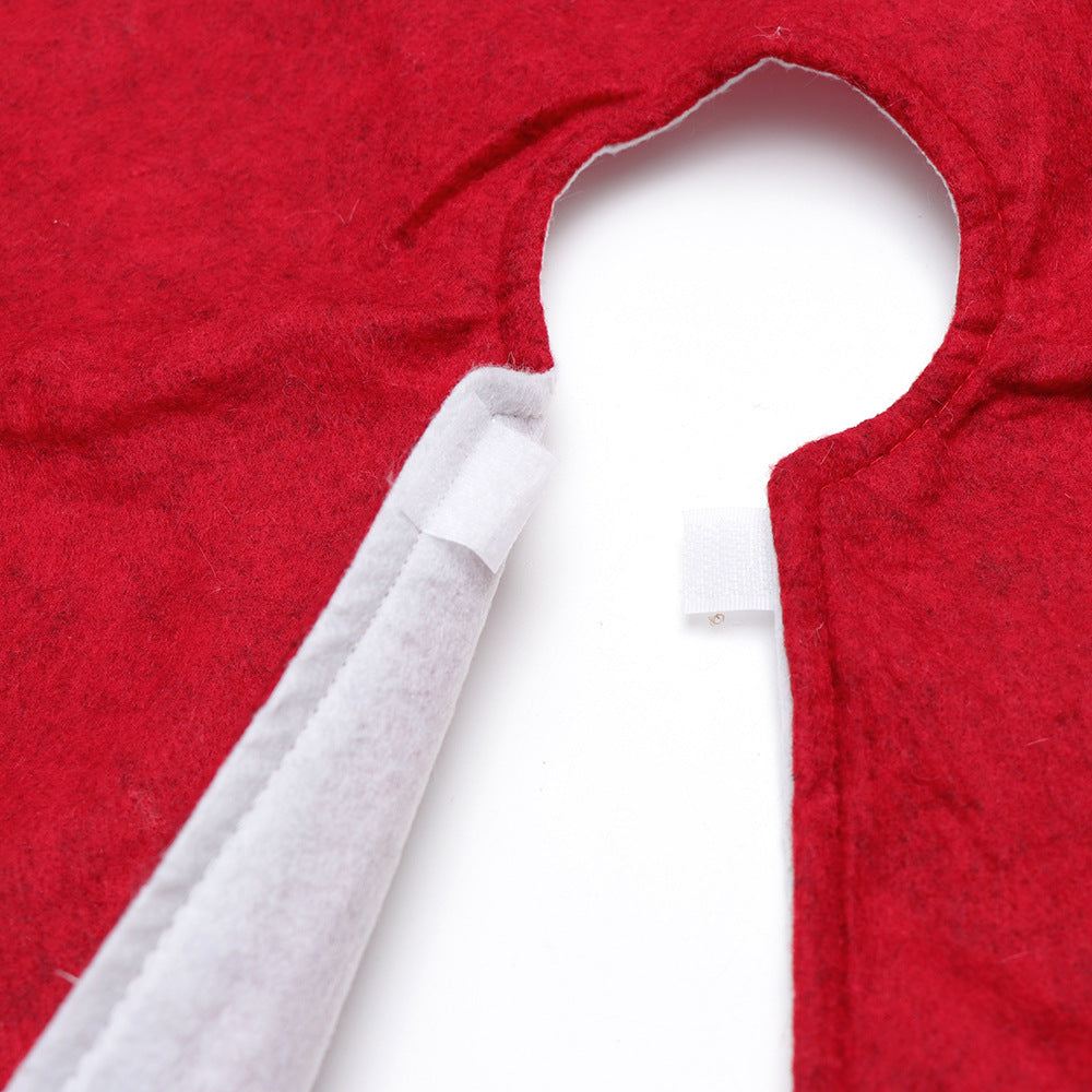 Jupe de sapin de Noël à carreaux noirs et rouges avec bordure 2