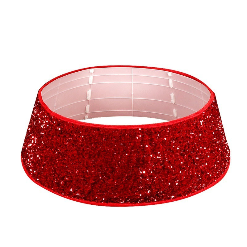 Jupe de sapin de Noël à paillettes rouges, accessoires de décoration de fête 0