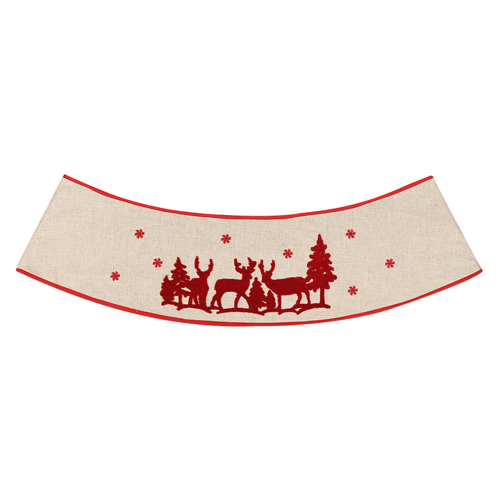 Jupe de sapin de Noël en bois pliable avec motif de cerf 3