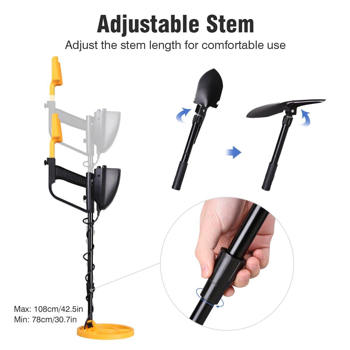 Kit détecteur d'or Mega avec pelle et casque 3