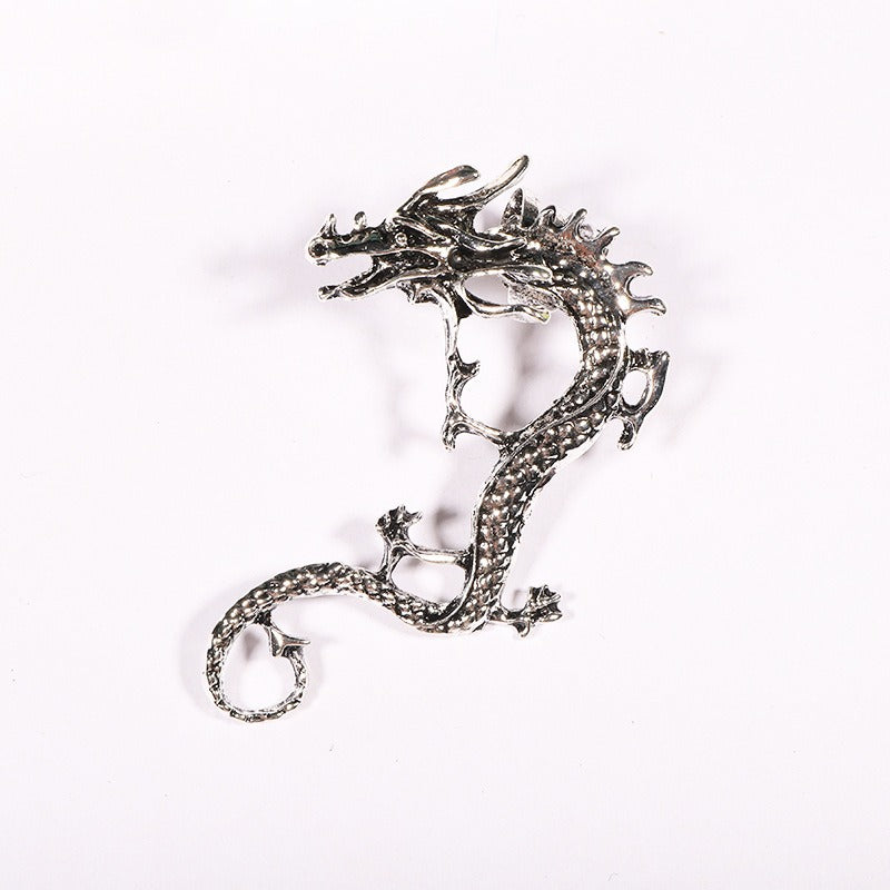 Boucles d'oreilles dragon – Couleur argent, design élégant