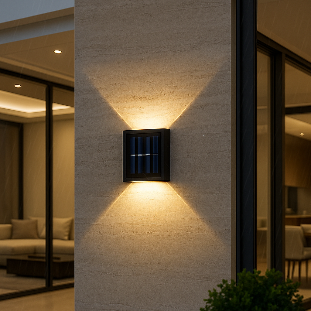 Lampe d'extérieur solaire avec détection du crépuscule – Lampe de jardin étanche pour un éclairage extérieur élégant 0