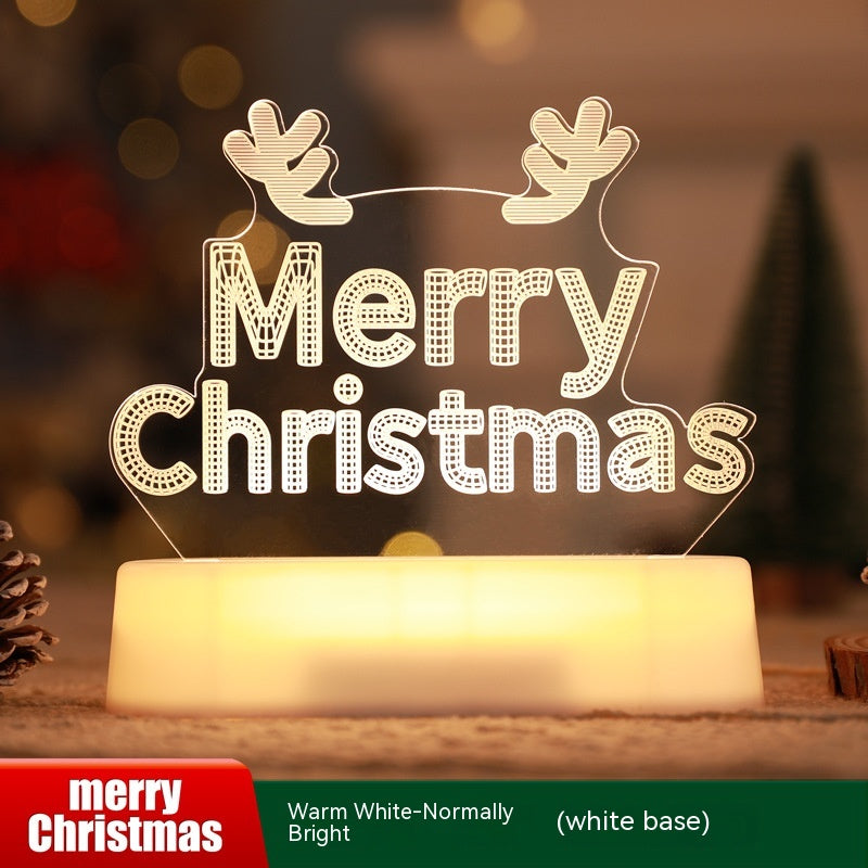 Lampe de Noël 3D en acrylique LED, veilleuse, cadeau idéal pour le Nouvel An, la Saint-Valentin, Noël ou comme ornement de Noël pour enfants 10