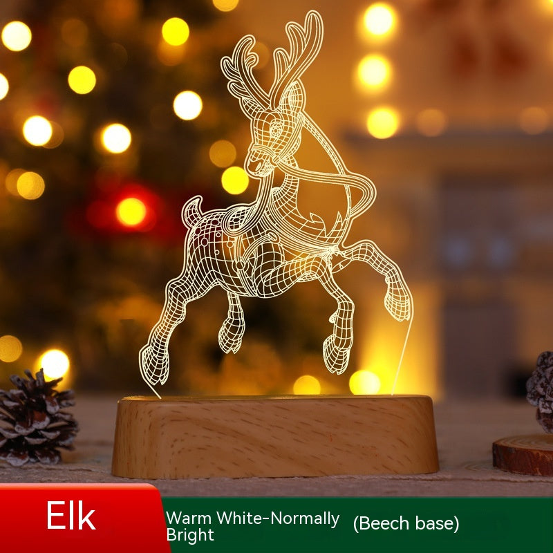 Lampe de Noël 3D en acrylique LED, veilleuse, cadeau idéal pour le Nouvel An, la Saint-Valentin, Noël ou comme ornement de Noël pour enfants 4