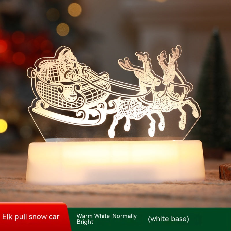Lampe de Noël 3D en acrylique LED, veilleuse, cadeau idéal pour le Nouvel An, la Saint-Valentin, Noël ou comme ornement de Noël pour enfants 6