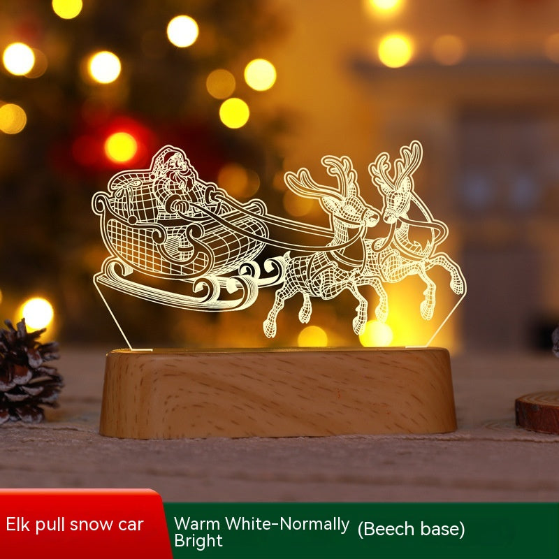 Lampe de Noël 3D en acrylique LED, veilleuse, cadeau idéal pour le Nouvel An, la Saint-Valentin, Noël ou comme ornement de Noël pour enfants 7