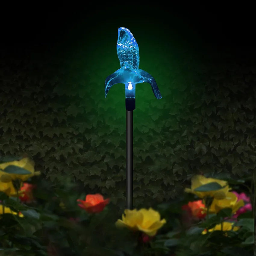 Lampe de jardin solaire avec colibri, papillon et libellule – conception résistante aux intempéries et respectueuse de l'environnement pour un éclairage extérieur charmant 0