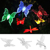 Lampe de jardin solaire avec colibri, papillon et libellule – conception résistante aux intempéries et respectueuse de l'environnement pour un éclairage extérieur charmant 3
