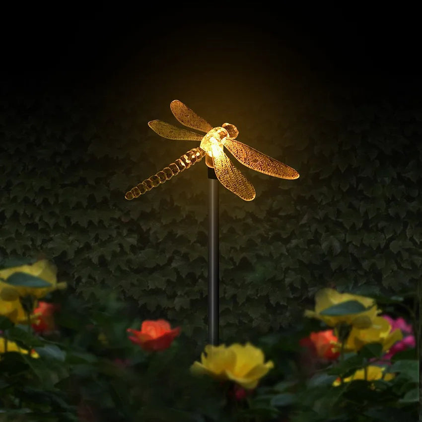 Lampe de jardin solaire avec colibri, papillon et libellule – conception résistante aux intempéries et respectueuse de l'environnement pour un éclairage extérieur charmant 7